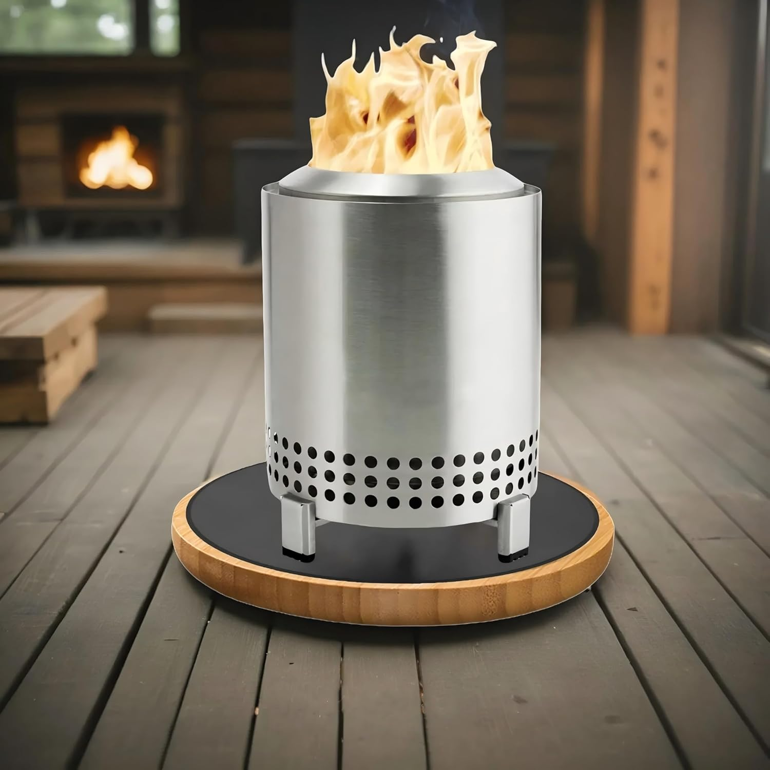 Heat Resistant Mat Fireproof Bamboo Solo Stove Accessories, Tabletop Fire Pit Mat for Solo Stove Mesa & Mesa XL, Protect Countertop and Table (2 Pack) image number 3