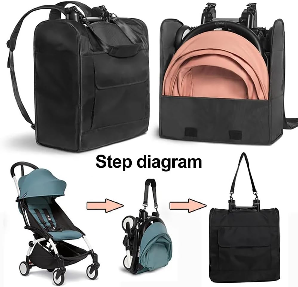 CHAOFLIGHT Stroller Storage Bag Black Compatible with Babyzen Yoyo Stroller Accessories Pram Travel Backpack Large(19 * 19 * 9 In) image number 5