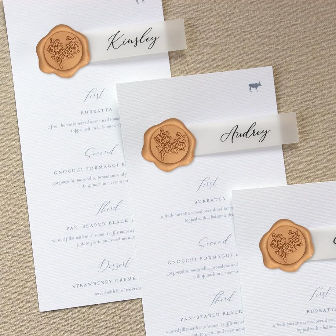 100Pcs Wax Seal Stickers, Gold Envelope Seal Stickers, Self Adhesive Wedding Invitation Envelope Seal Stickers, Eucalyptus Wax Seal Stickers for Wedding Party Birthday Christmas image number 6