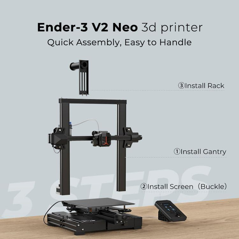 Creality Ender 3 V2 NEO 3D Printer with Cr-Touch Auto-Leveling, Steel PC Bed and 220X220X250Mm Printing Size