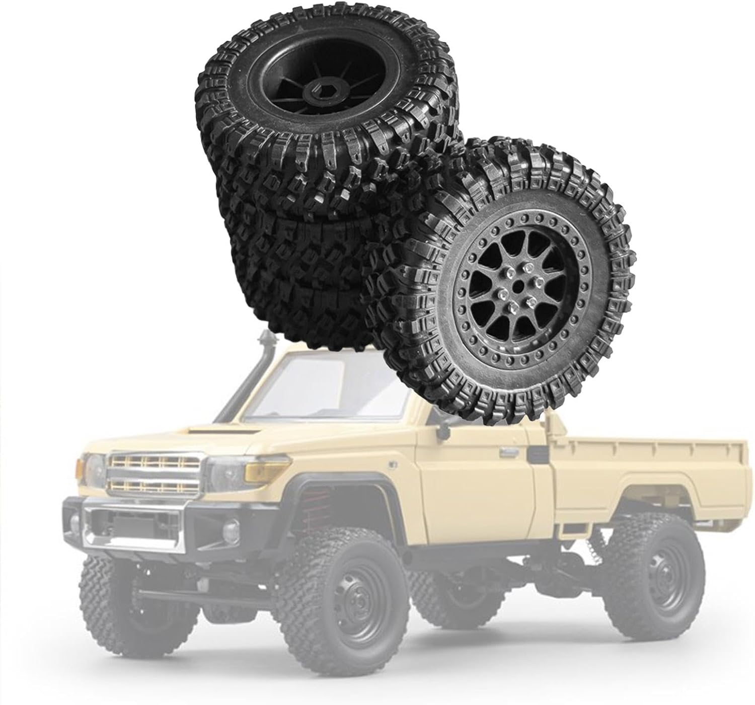 Generic 4 Pieces 1/12 RC Car Tires DIY High Performance Accessory for LC79 MN78 MN82 image number 1