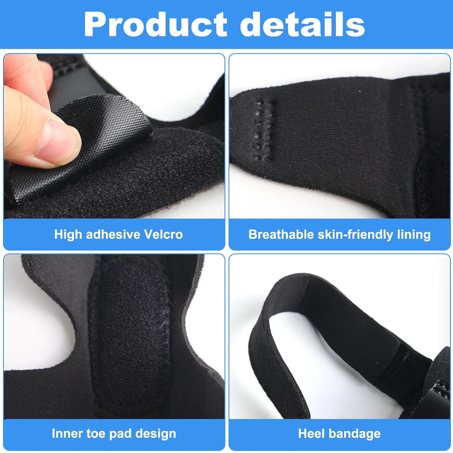 Bunion Corrector for Women & Men, Orthopedic Bunion Splint for Hallux Valgus Pain Relief, Big Toe Separator, Adjustable Day/Night Support, Comfortable Hammer Toe Straightener（2Pack）