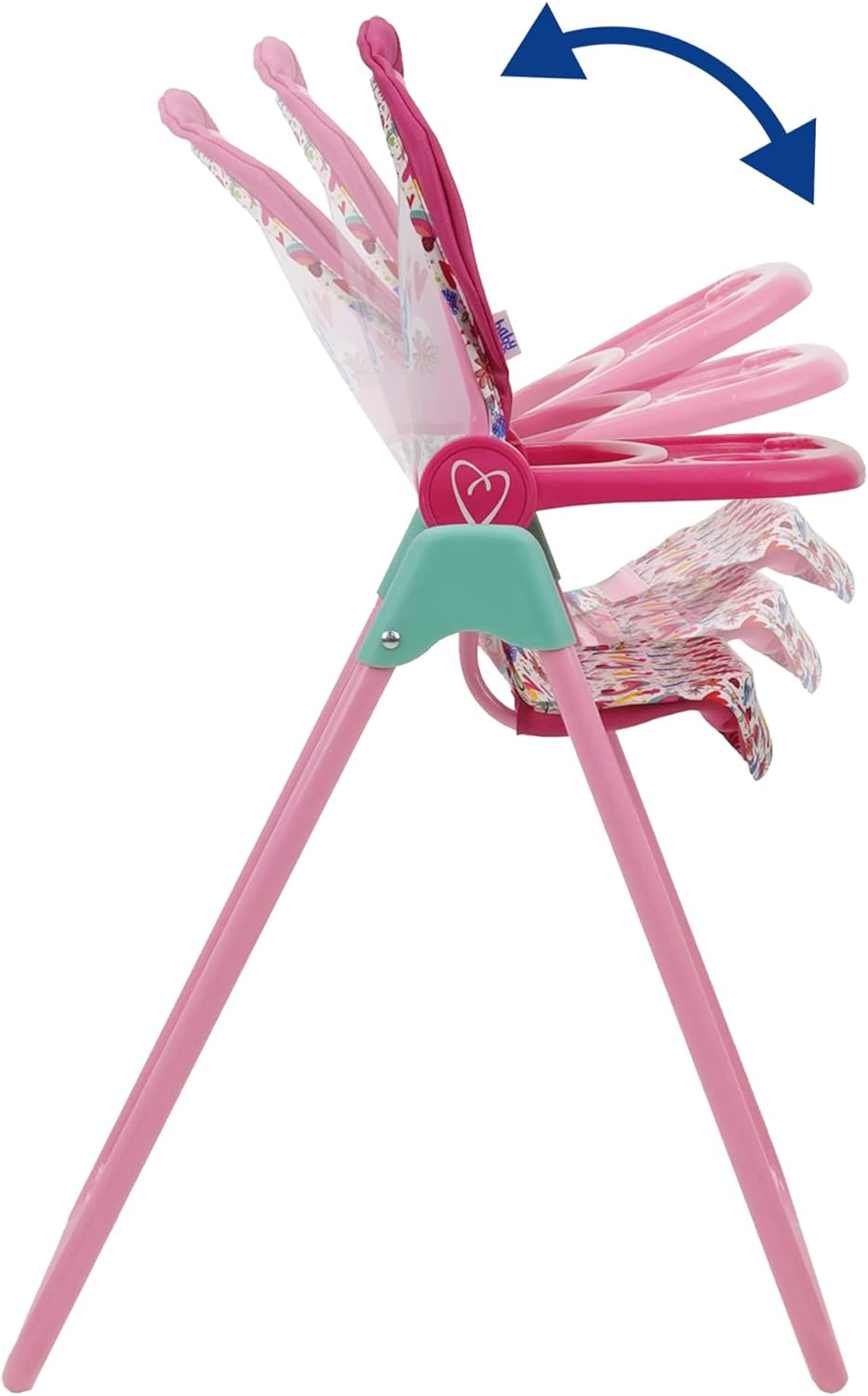 509 Crew Baby Alive: Doll Highchair Set - Pink & Rainbow - 6 Pieces, Fits Dolls up to 24", Highchair W/Front Feeding Tray & 5 Feeding Accessories, Pretend Play for Kids Ages 3+