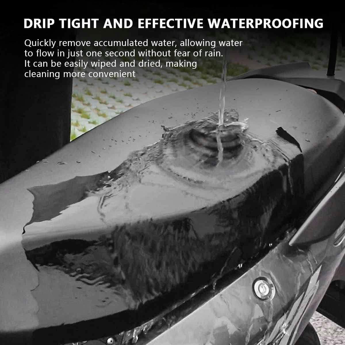 Abizarch Universal Motorcycle Scooter Seat Cover, PU Leather Motorbike Seat Protector Cover with Elastic, Breathable Motorcycle Rain Seat Cover for Most Motorbike Scooter Seat -Black image number 4