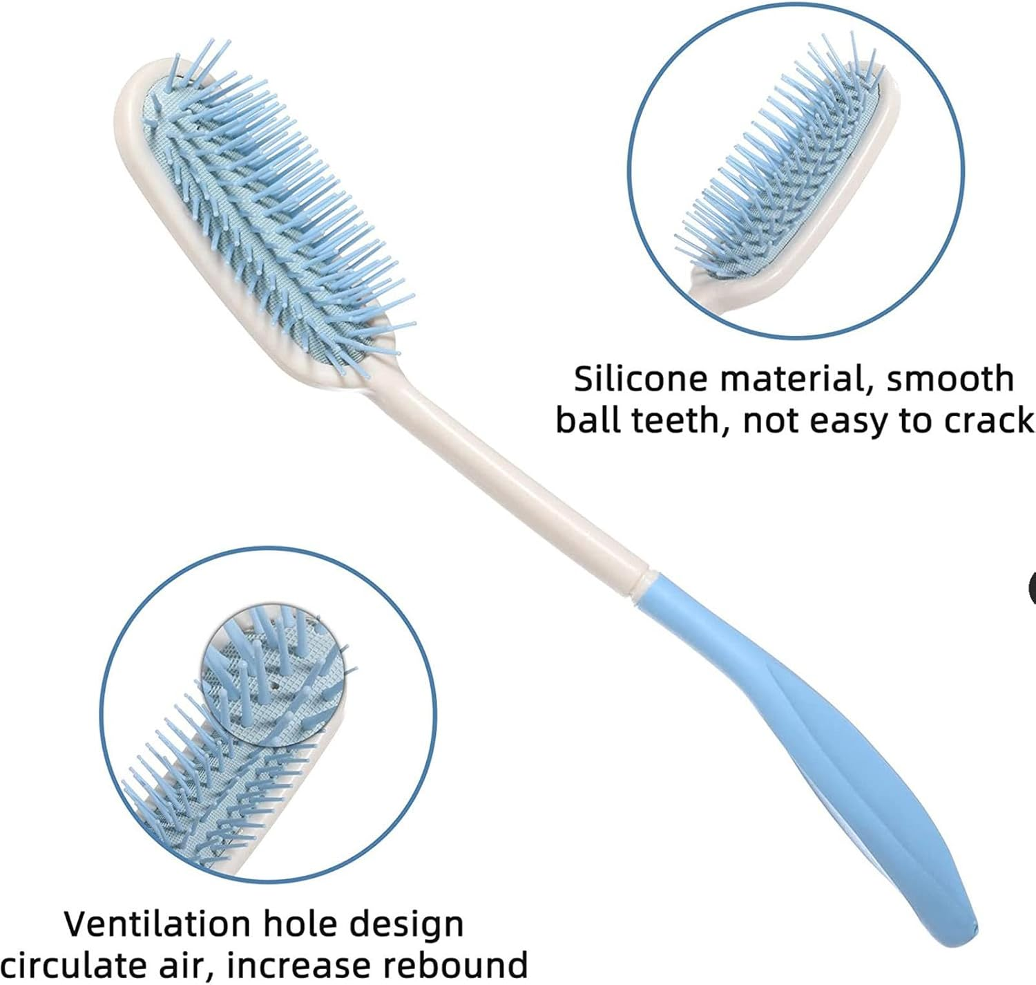 Long Handled Hair Brush | Multifunctional Long Comb Long Handled Comb - Elegant Long Handle Brush, Beautiful Comb with Long Handle for Girls Long Hair - Long Handle Brush image number 2