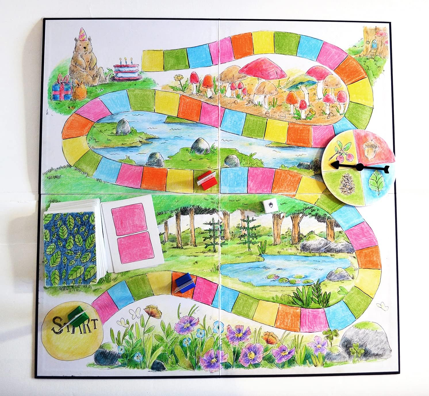 Create Your Own Board Game Set &ndash; DIY Game Kit with Blank Game Board, Game Pieces, Blank Cards, Dice, Spinner, Rulebook, Sand Timer &ndash; Complete Build Your Own Game Set for Family Board Games image number 2