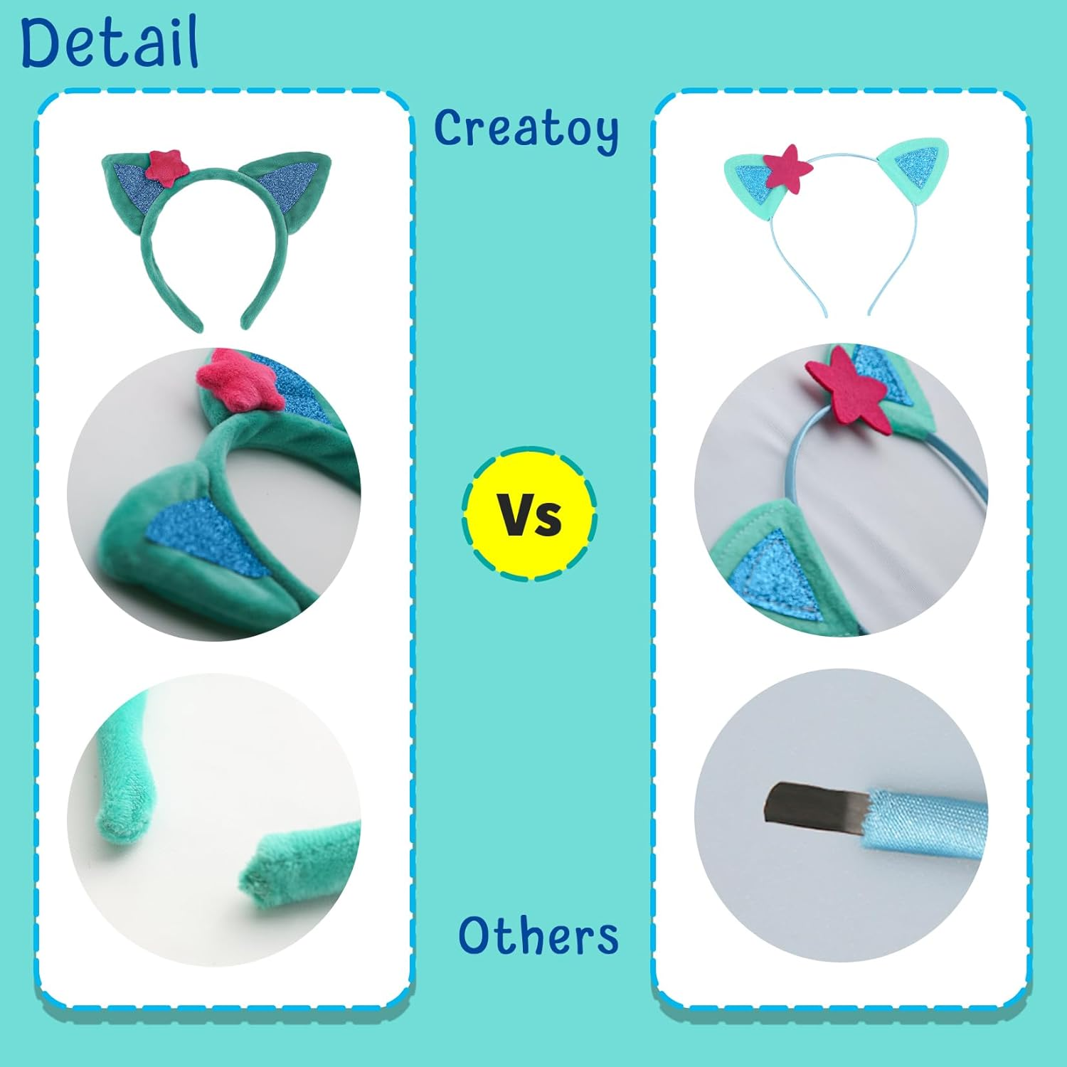 Cat Ears Headbands for Kids 4Pcs Cat Ears Preschooler Cat Cosplay Toddler Halloween Headband Glitter Hairband Accessories Birthday Party Supplies