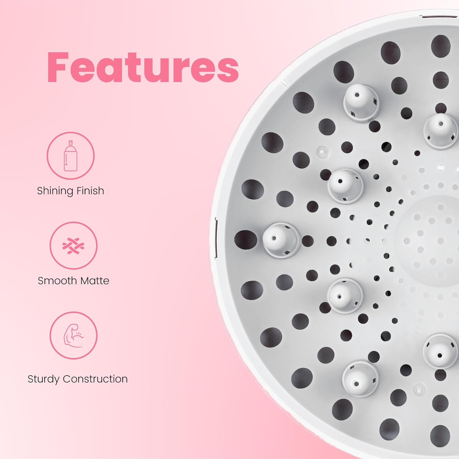 GIHALI Universal Hair Diffuser &ldquo;Super Sturdy&rdquo; 4.4-6.6Cm for Natural Curly and Wavy Hair, Easy Install, Hair Dryer Attachment Fit for Travel (Rose Gold) image number 2