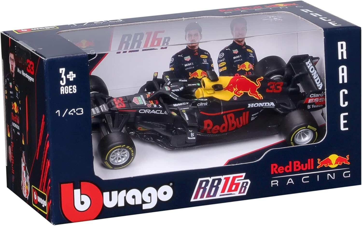 Bburago B18-38055V 1:43 F1 Aston Martin RED Bull Racing RB16B Verstappen, Assorted Colours image number 5
