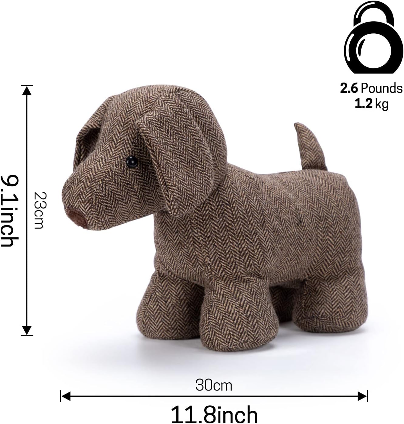 SWISSELITE Cute Decorative Weighted Door Stopper for Home and Office Compact Animals D&eacute;cor Door Stopper with Soft Fabric image number 1