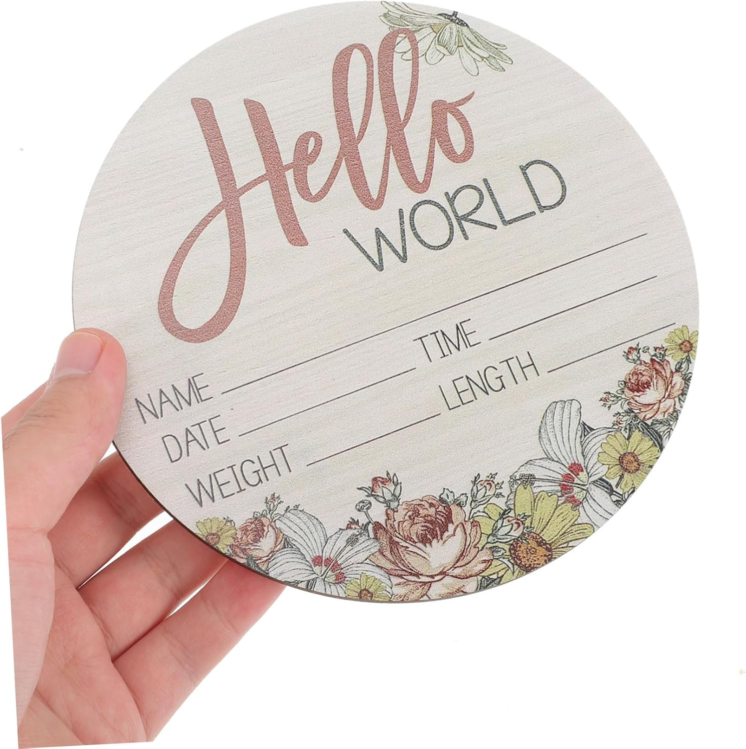 Wooden Birth Announcement Sign Baby Name Sign for Hospital Nursery Photo Prop image number 1