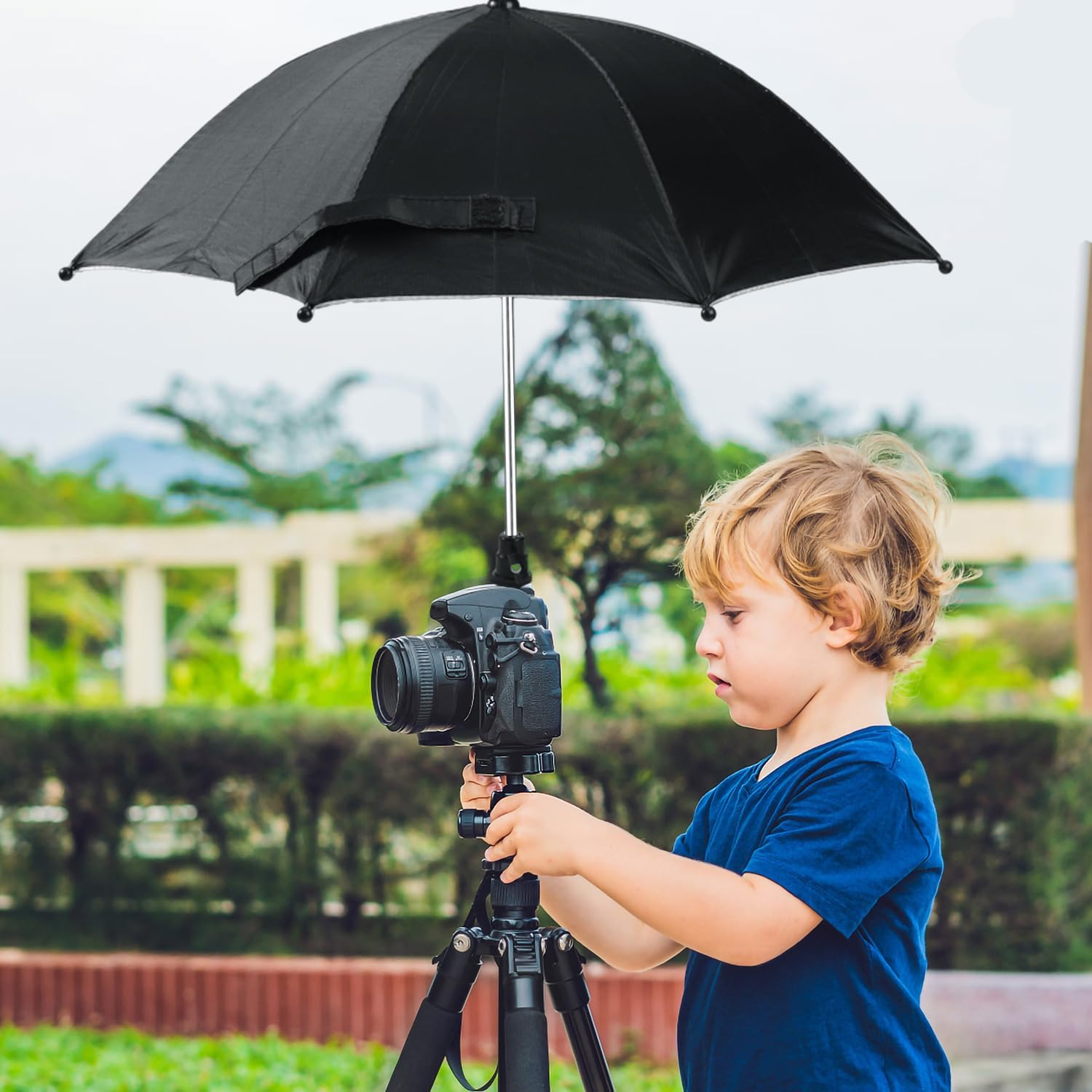 Camera Hot Shoe Umbrella, Waterproof Camera Umbrella DSLR Camera Sunshade Rain Cover Protector for Canon Rebel T8I, T7, T7I, T6I, T6, SL3, SL2, EOS 90D, 80D, 2000D, 5DM4, Z9 image number 4