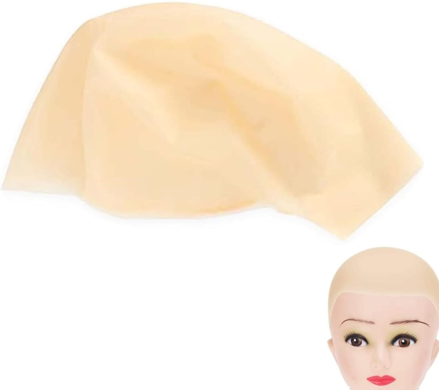 Jjiaolinin Bald Caps,Latex Bald Cap Makeup Bald Head Wig Cap for Adults Makeup Bald Head Wig Cap Costume Accessory Fake Scalp Props Cosplay, for Kids, Adult Men and Women image number 4
