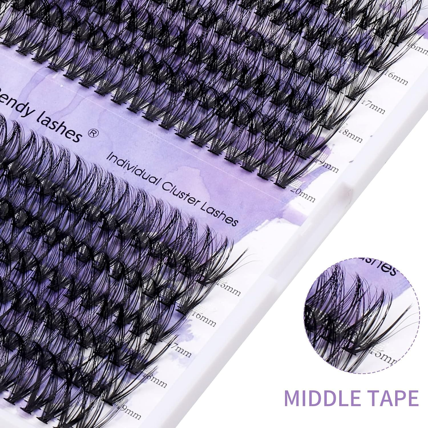 Individual Cluster Lashes 30D/40D Mixed Natural Eyelash Clusters C/D Curl 0.07Mm Matte Black Soft 16-20Mm DIY Individual Eyelashes Cluster Lashes Extension by Wendy Lashes (30/40D-D,16-20Mm Mixed) image number 5