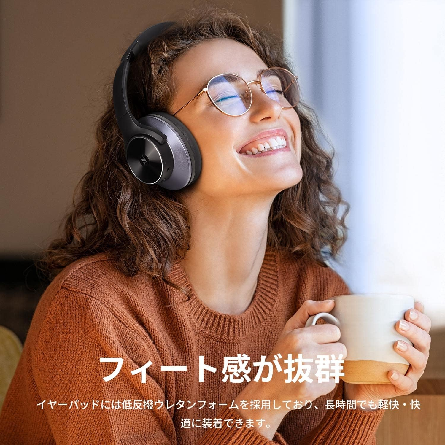 Oneodio A10 Wireless Headphones, Active Noise Cancelling, Bluetooth Headphones, over Ear, with Microphone, up to 62 Hours of Playback, Sound Capture Function, Deep Bass, High Resolution Sound Source,