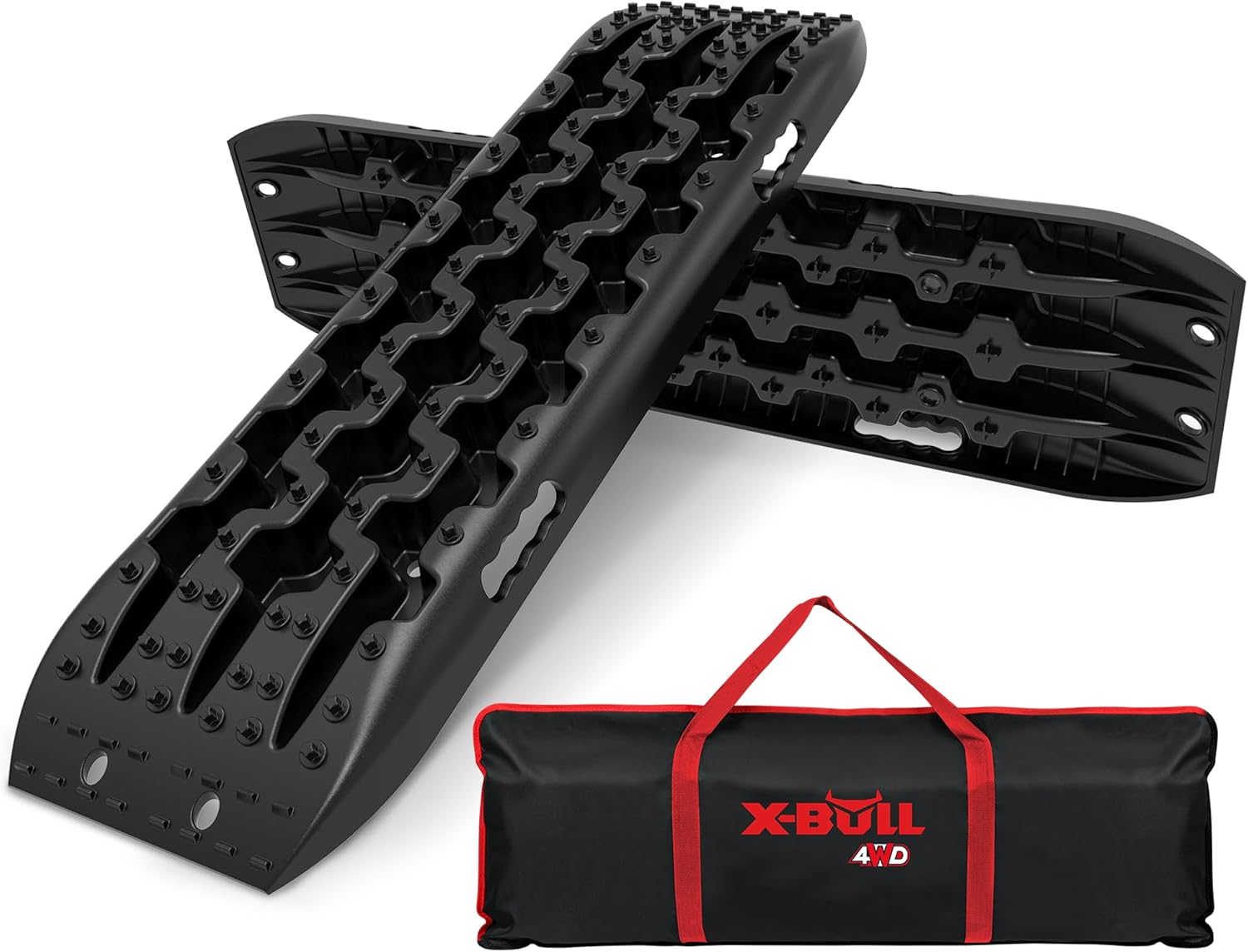 X-BULL Recovery Tracks with Bag Sand Ice Mud Tracks off Road 10T 4WD 4X4 4WD Black