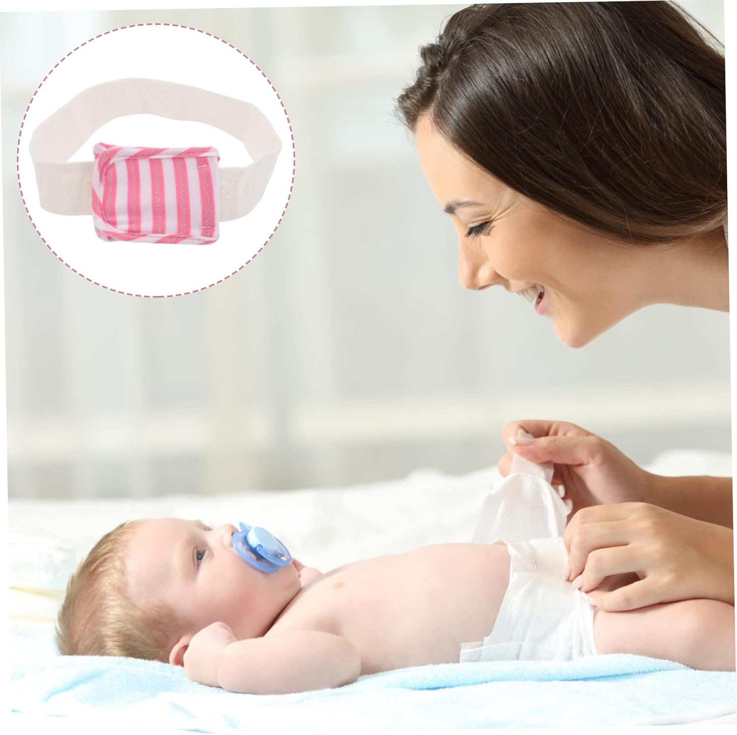 SECFOU 18Pcs Nappy Fastening Belts Diaper Belt Supplies for Shower Gifts Elastic Rubber Band Cotton image number 4