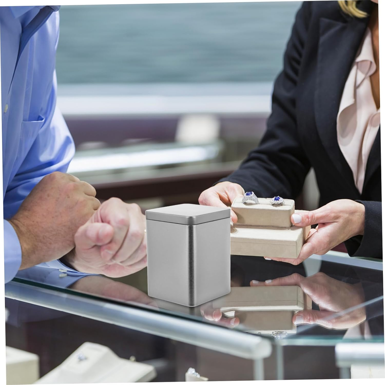 VINTORKY 3Pcs Iron Box Packaging Box Tea Cans Storage Tanks for Home Store Use Empty Canisters for Packaging image number 3