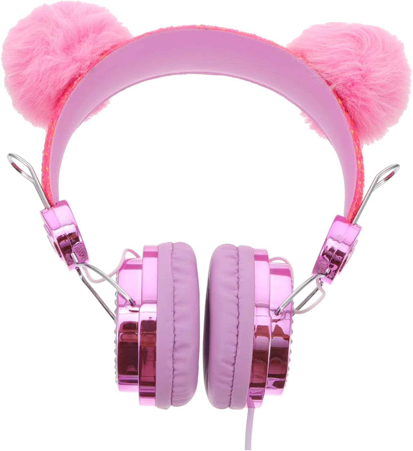 DOITOOL Headphones Wired Headset with Cartoon Fur Ball Cat Ears for Lightweight High-Fidelity Cable Accessory Random Color