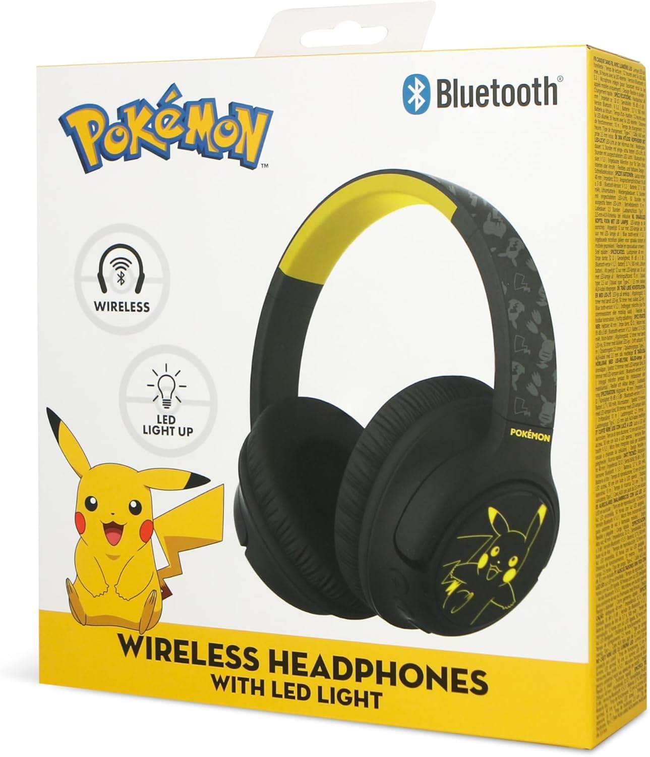 OTL Technologies Pokemon Pikachu Foldable Wireless Headphones with LED Light