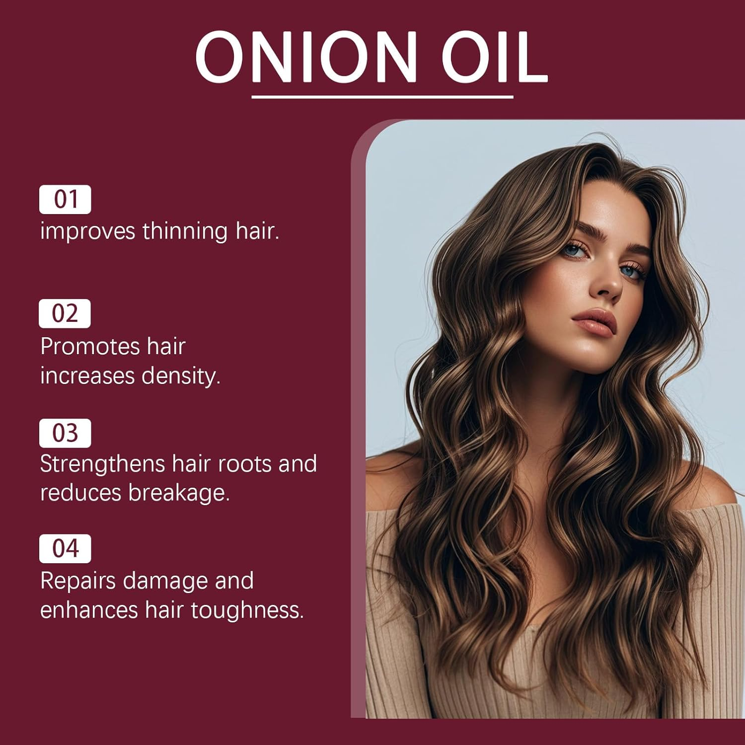 Organic Red Onion Essence Oil,Strengthening Red Onion Ha/Ir Oil,Fast Absorbing All Hair Types,Moisturizing Fast Absorbing Fors Soft,Smooth Hair for All Hair Types,For Men & Women (1 PCS) - 1 Pcs image number 6