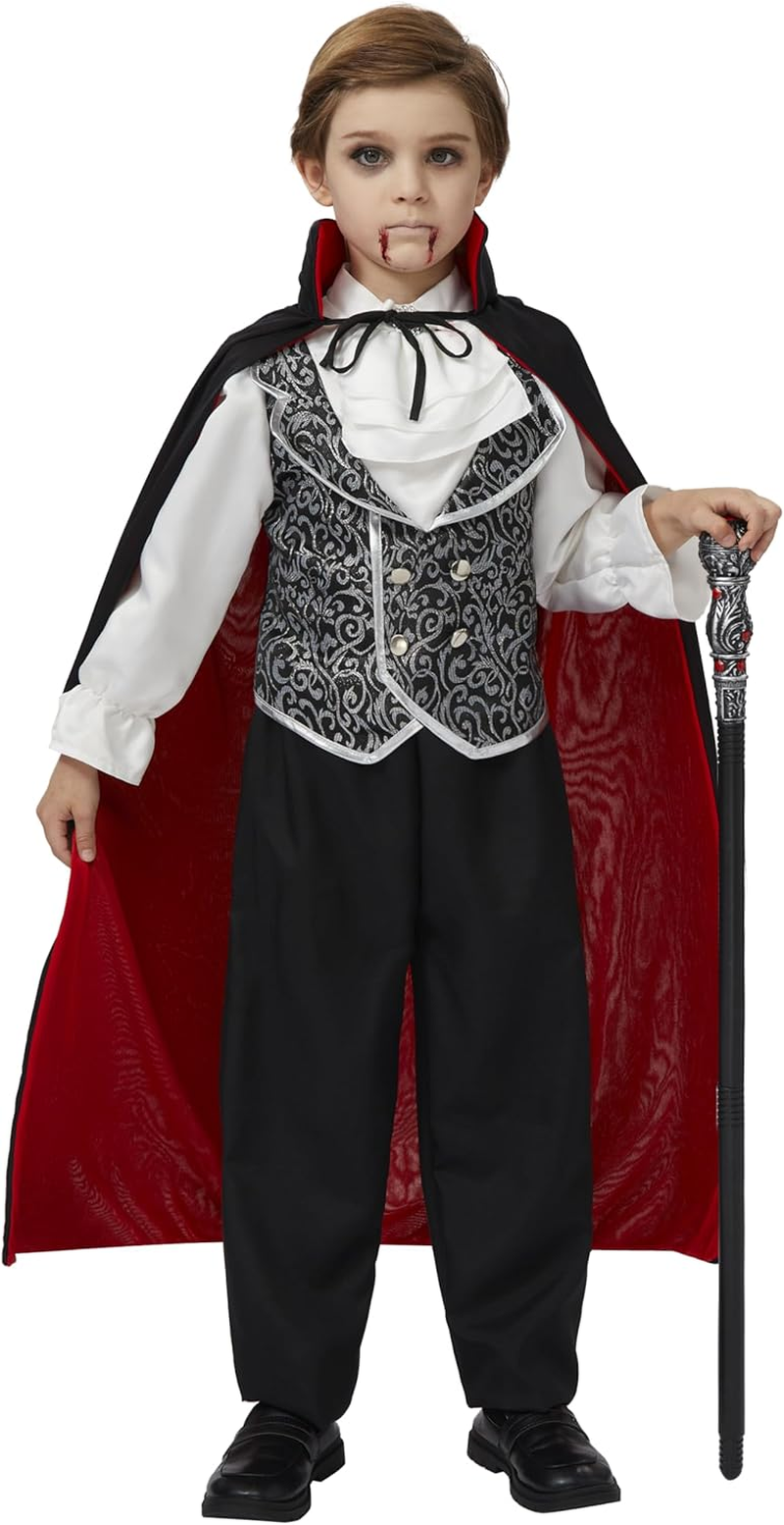 JOYIN Adult Child Unisex Vampire Costume Accessories Halloween Vampire Cape for Transylvania Dracula Theme Party