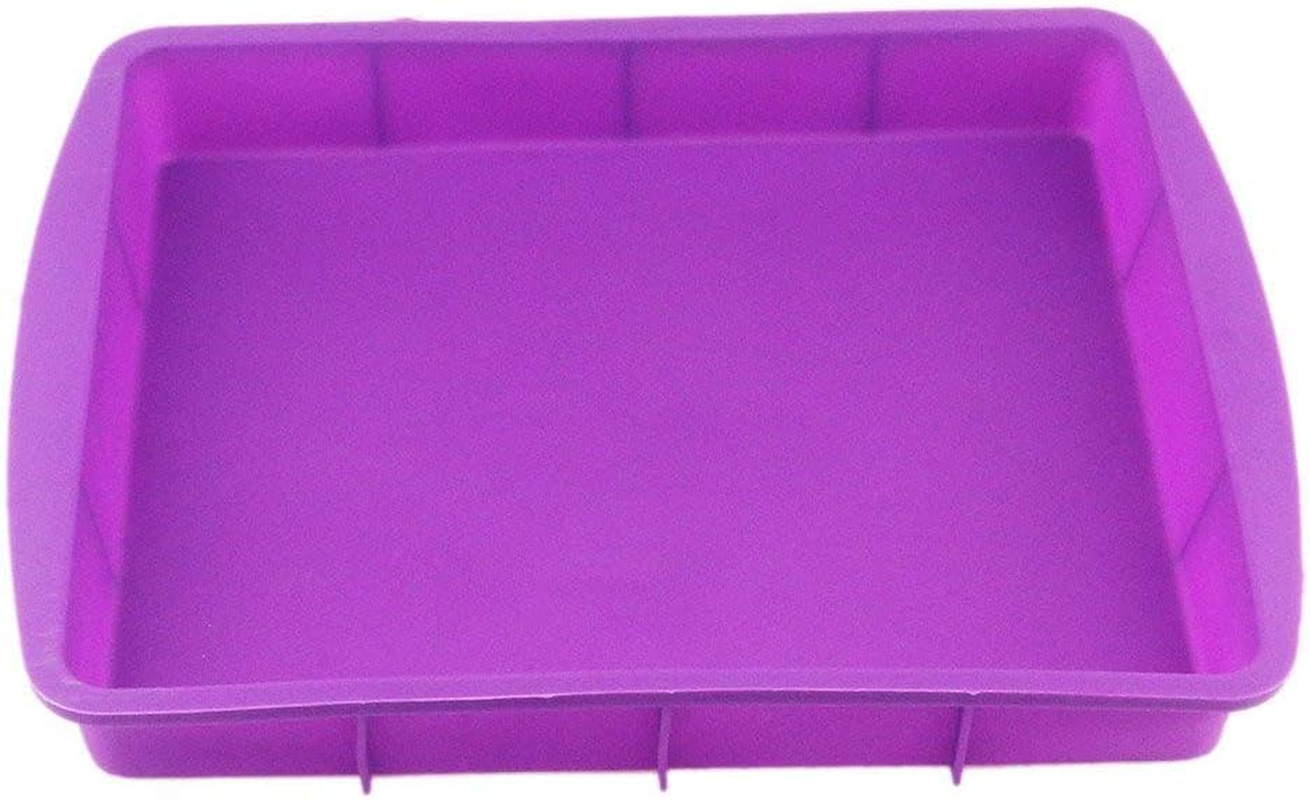 Orgrimmar 2 Pcs Silicone Rectangular Cake Pans Mold Bakeware Bread Baking Pan Non Stick Easy Demoulding Purple image number 6