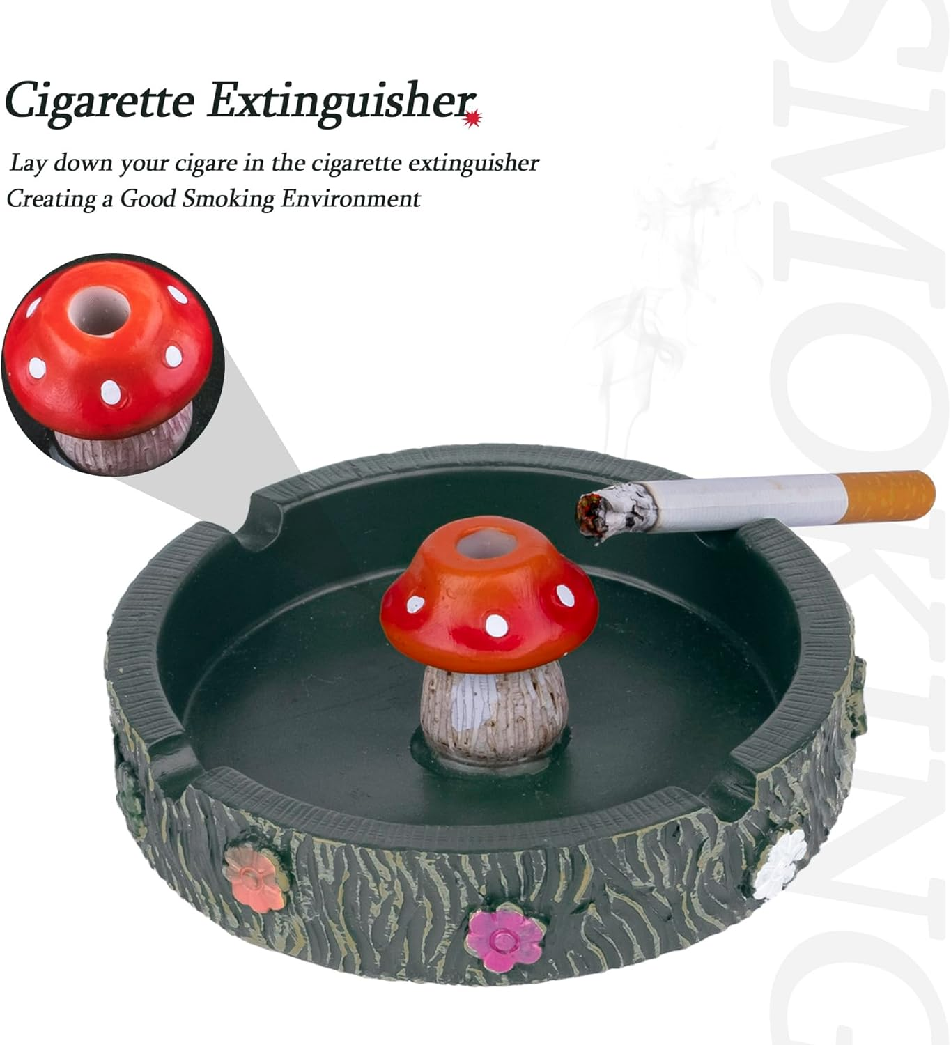 Ash Tray Cool Ashtrays for Cigarettes, Fantastical Mushroom Ashtray Decor for Home Office, Ornament Gifts image number 4
