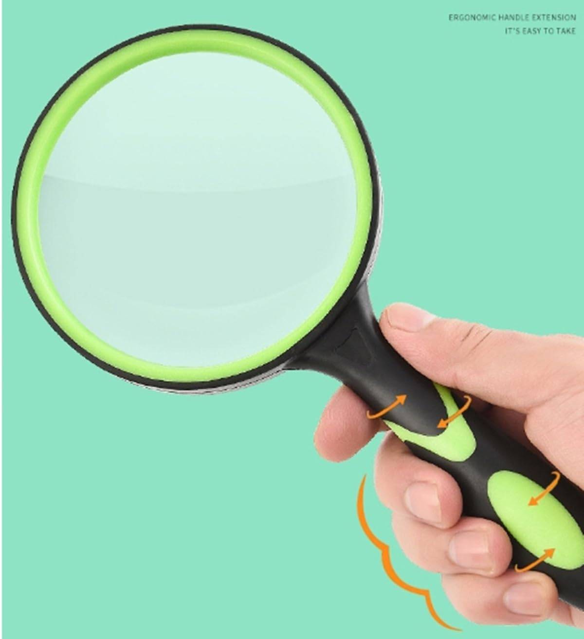 Large Magnifying Glass 10X Handheld Reading Magnifier for Seniors & Kids - 100MM 4INCHES Real Glass Magnifying Lens for Book Newspaper Reading, Insect and Hobby Observation, Classroom Science (Green) image number 6