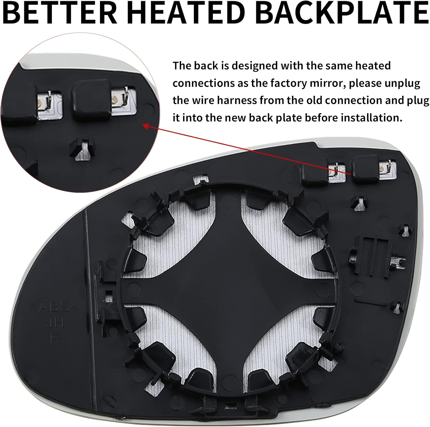 LOIYLLEN Right Side Mirror Replacement for Volkswagen VW 2006-2009 Golf GTI MK5 Golf Rabbit 2005-2010 Passat Jetta 2011-2014 Jetta Sportswagen 2007-2008 EOS 2008 R32 - Right Heated Mirrors Glass image number 2