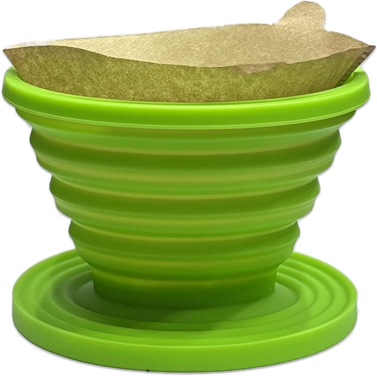 Collapsible Coffee Maker Filter, Reusable Coffee Dripper, Rubber Coffee Maker with 5Pcs Paper Filters, for Home, Camping, Travel, Office