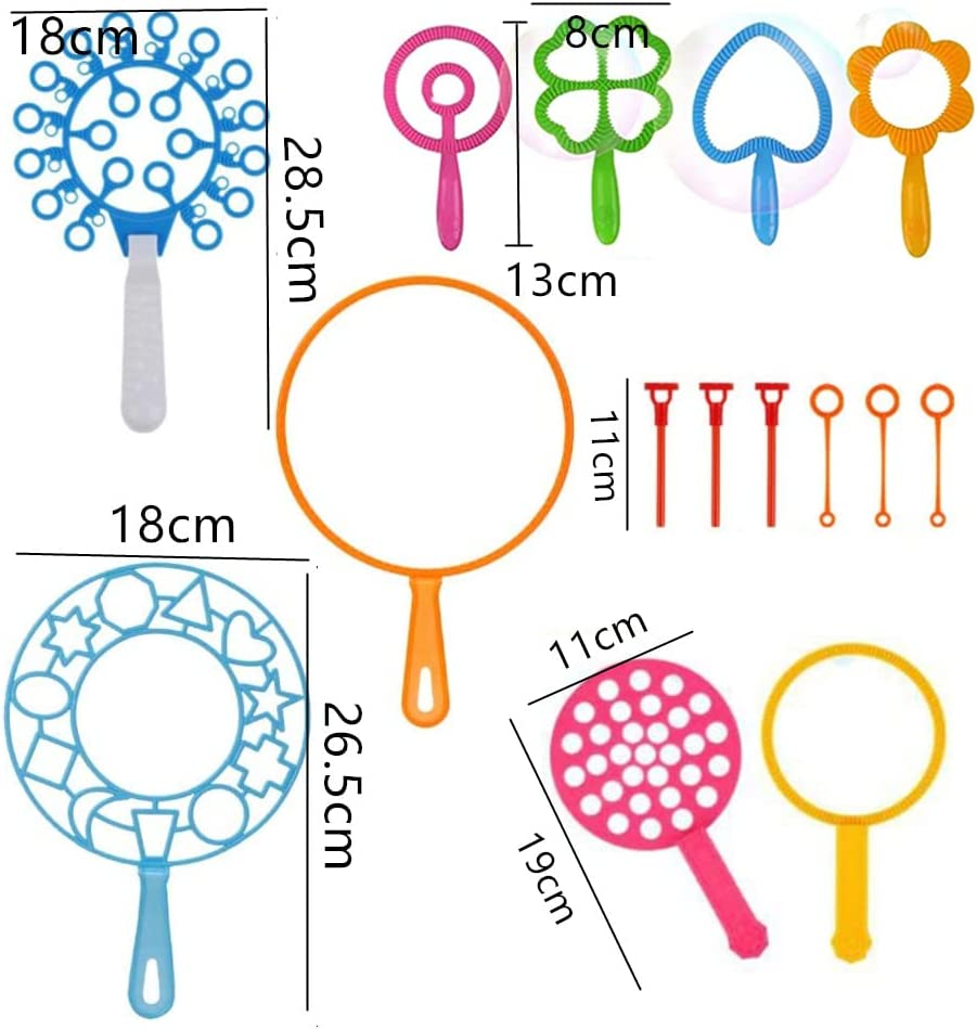 28 Pcs Bubble Wands Set,Large Bubble Wand with Tray, Great for Kids Summer Outdoor Bubble Party Favors(Random Color) image number 4