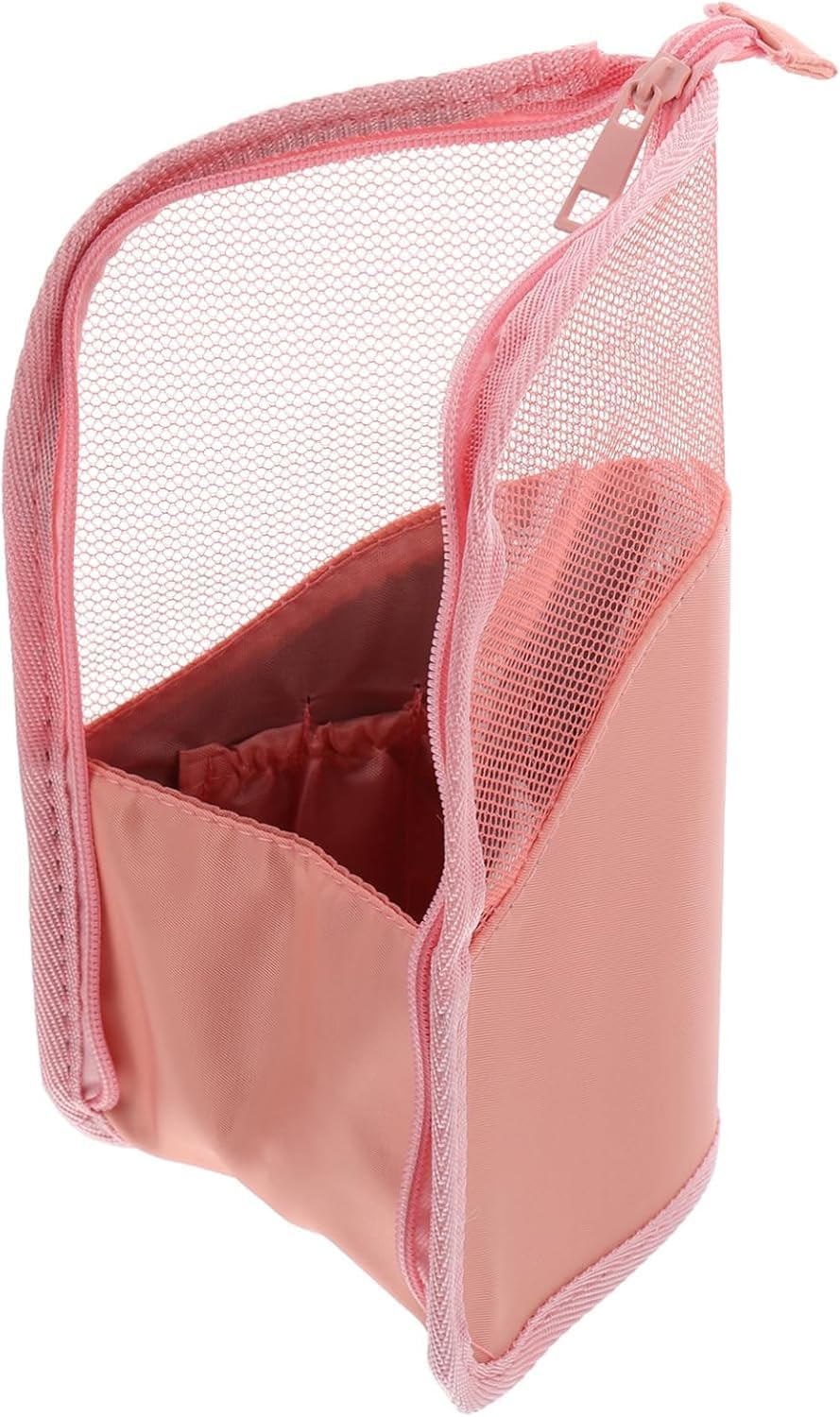 Fokmuaex Stand-Up Makeup Brush Storage Organizer Bag &ndash; Waterproof Dust-Free Travel Holder for Brushes & Cosmetics (Pink) image number 3