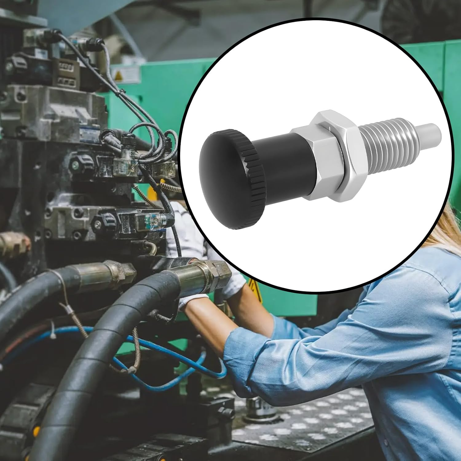 LT Easiyl M8 Reset Type Spring Pin Stainless Steel round Head Spring Indexing Pin Suitable for Mechanical Equipment Fixtures Molds