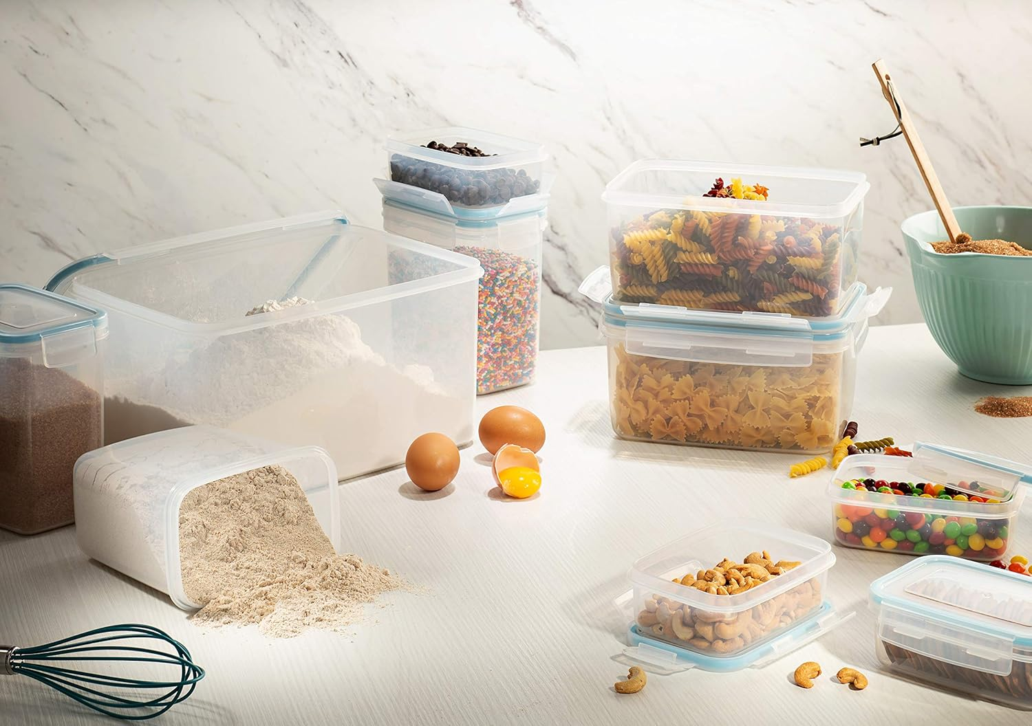 Big Size Food Storage Container Airtight with Handle Large 48.6 Cup (1 Handle, Clear) image number 3