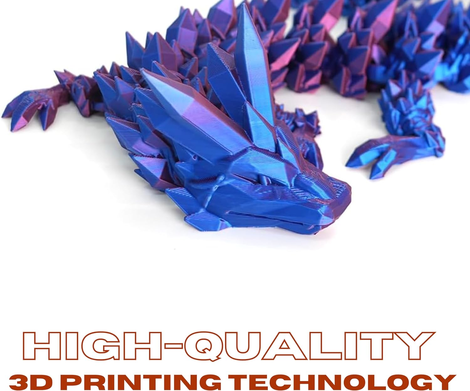 3D Printed Dragon Fidget Toy, Full Articulated Dragon Crystal Dragon, Home Office Decor Executive Desk Toys, Fidget Toys for Autism/Adhd