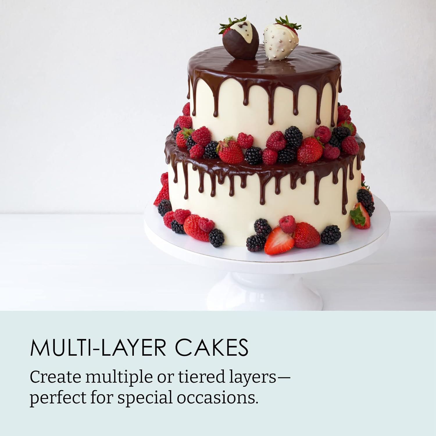 Chicago Metallic 5233128 Professional Non-Stick 3-Piece round Cake Pan Bakeware Set, Gray image number 1