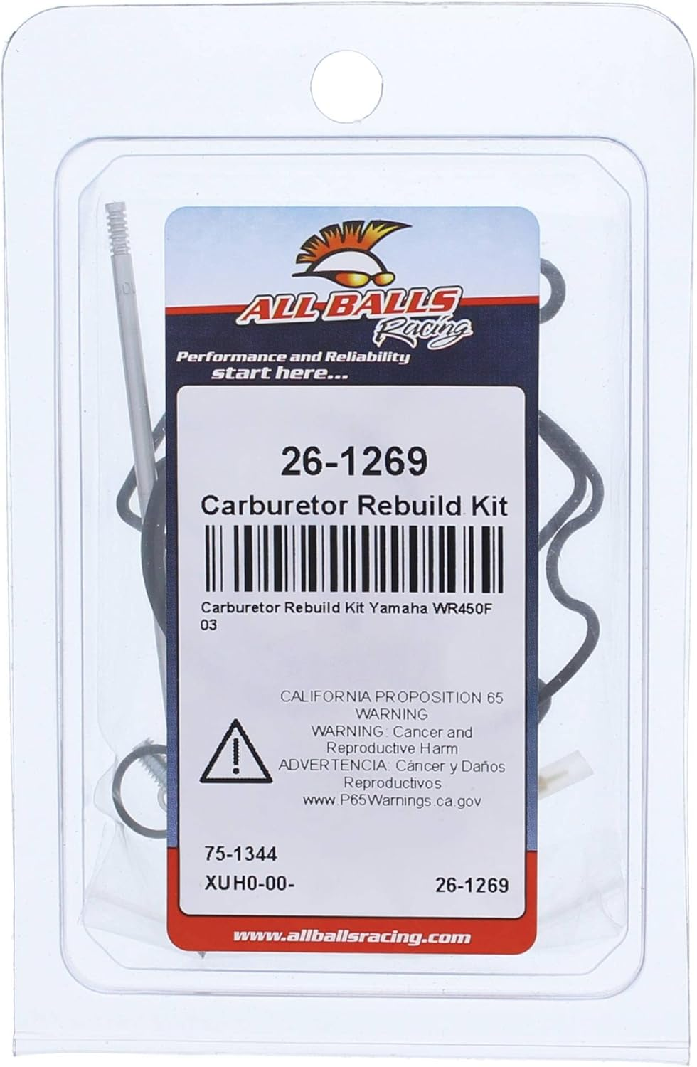 All Balls Racing 26-1269 Carburetor Rebuild Kit image number 2