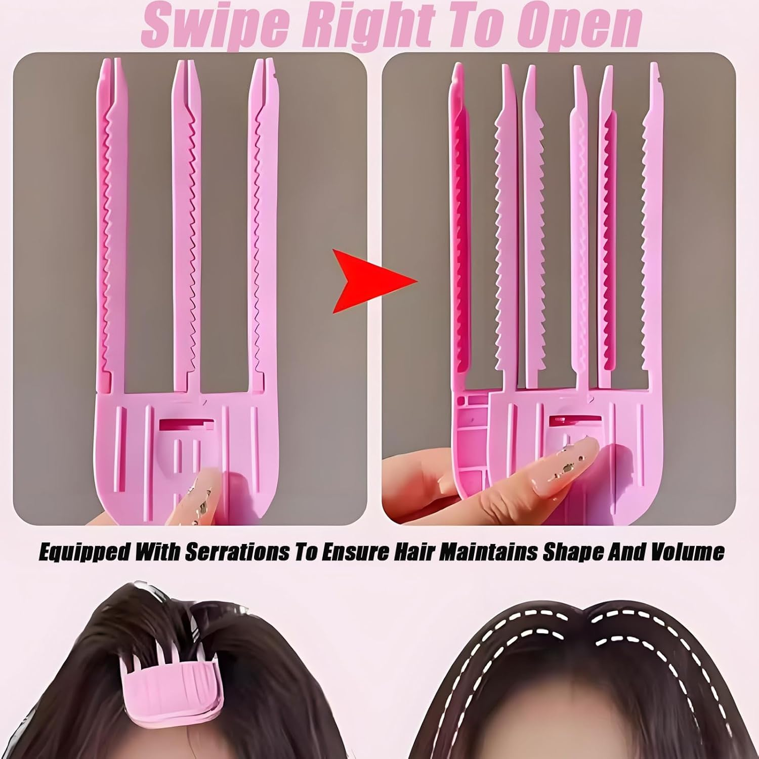 MYTOAU 4PCS Volumizing Hair Root Lifting Combs Set, Wind Shaping Styling Comb for Fluffy Bangs,Fluffy Hair Roots Clip,No Trace Hair Root Lifting Clips, Hair Volumizing Tool (Purple) image number 5