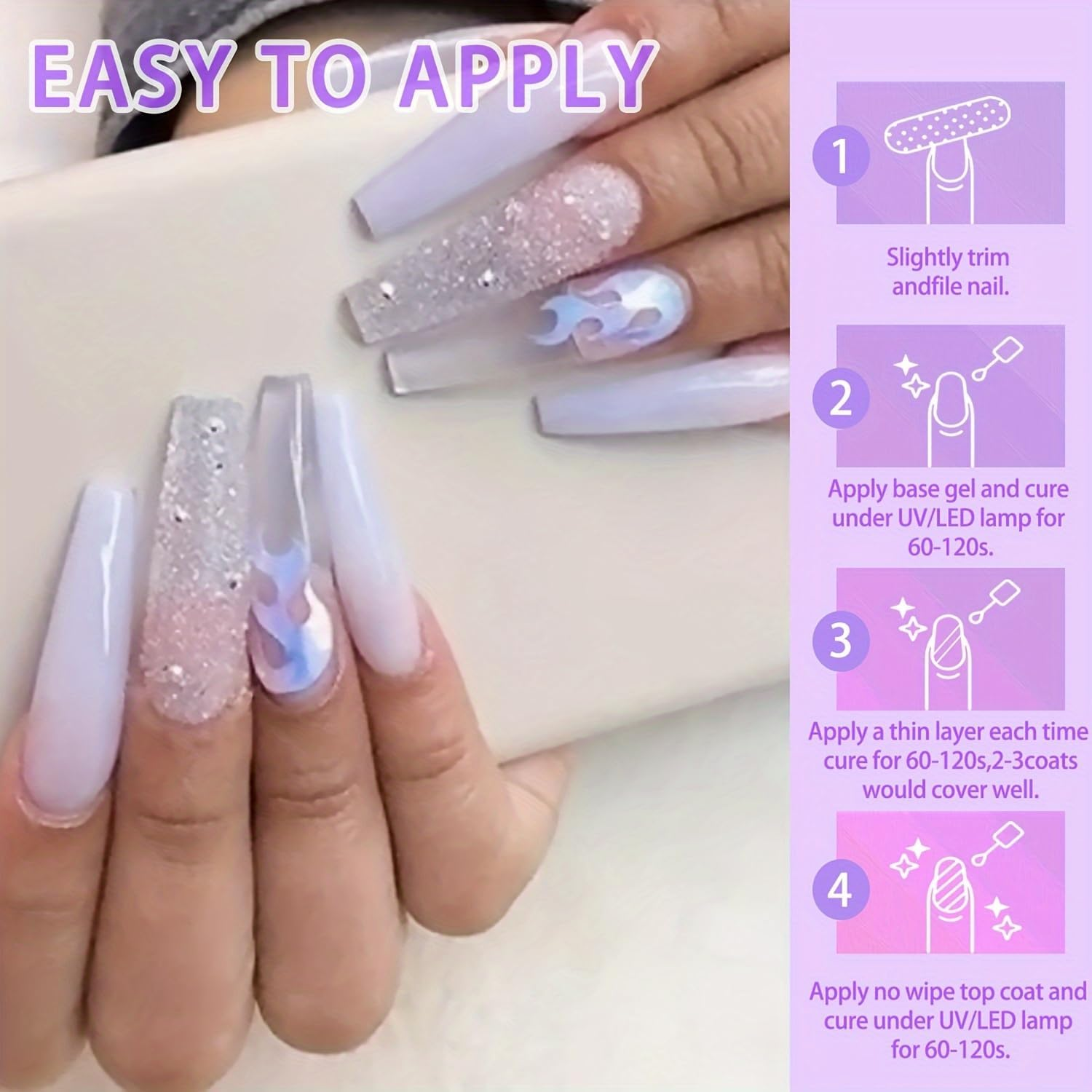 Finger Secret 55+5 Color Gel Nail Polish Set, Full Colors Necessary Professional Nail Art DIY Tools, 8Ml Each Lasting and Durable Soak off Gel / UV Gel Nail Polish Ideal for Nail Salon or Home DIY Color Gel Nail Polish image number 6