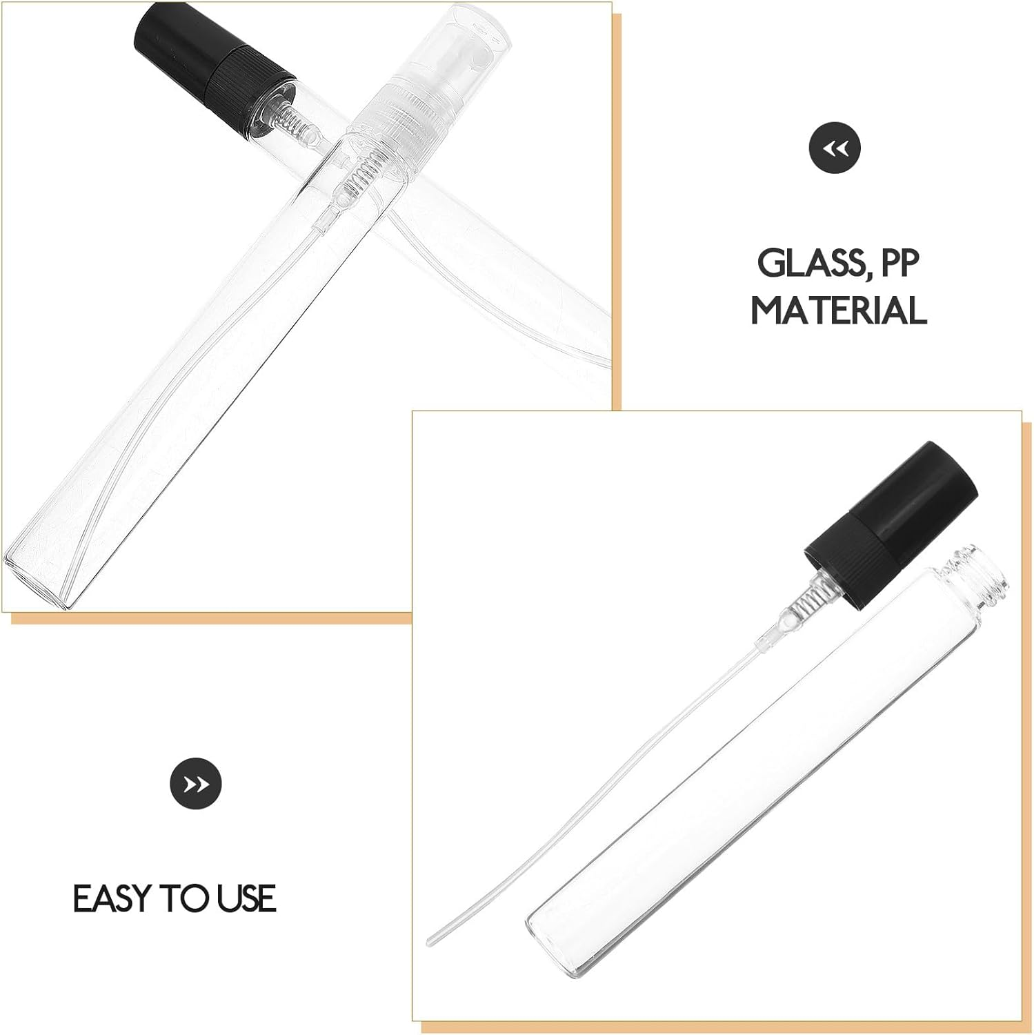 Veemoon 10Pcs Refillable Small Perfume Spray Bottles Set, Portable Empty Glass Sprayer Bottles for Essential Oils and Fragrance, Black Liquid Atomizer for Travel and Daily Use image number 6