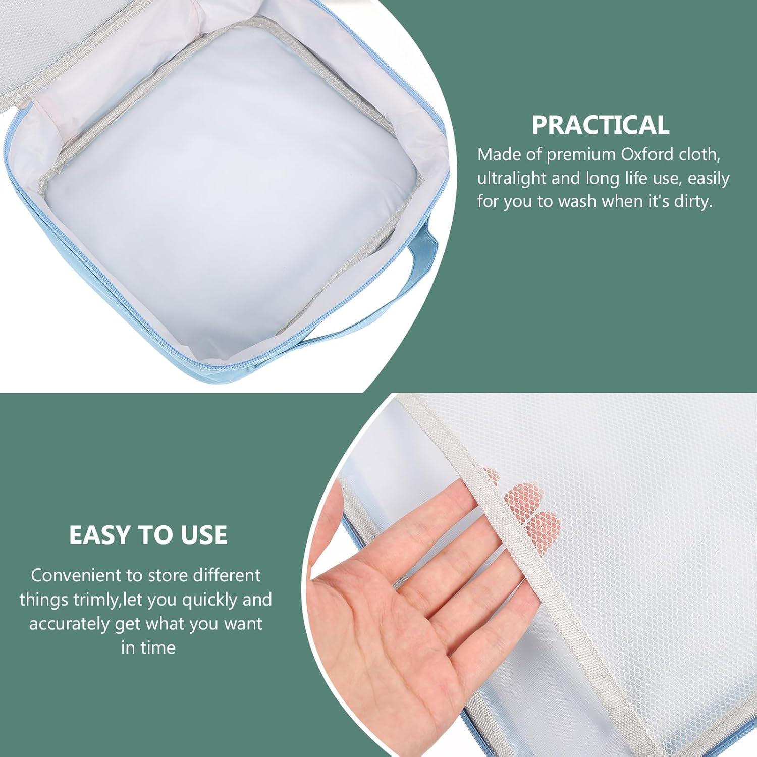 Healeved Toiletry Organizer Bag Medication Organizer Emergency Empty Pouch Carrier Cloth Bag Emergency Storage Bag Medicine Container Cosmetic Organizer Green Cosmetics Organizer Bag image number 2