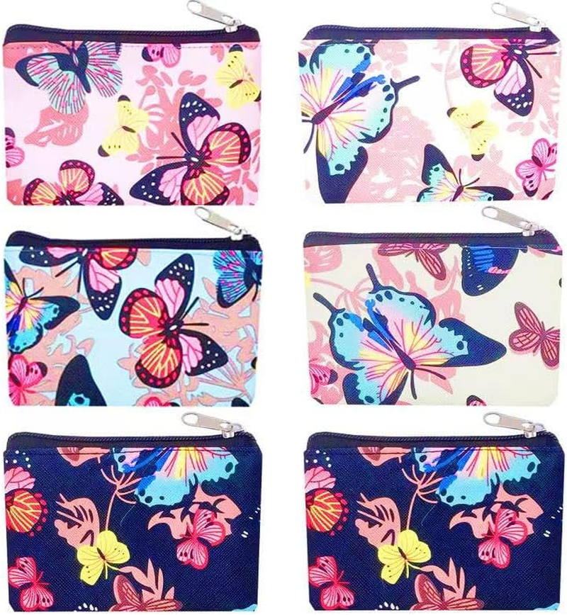 Happydaily 6 Pack Canvas Zipper Bags Small Makeup Bags Lipstick Cosmatic Organizer Small Storage Pouch Carrying Purse, Pink/Blue/Red/Yellow/White/Black, Small (3.1" X 5.1"), Classic Makeup Bags Set