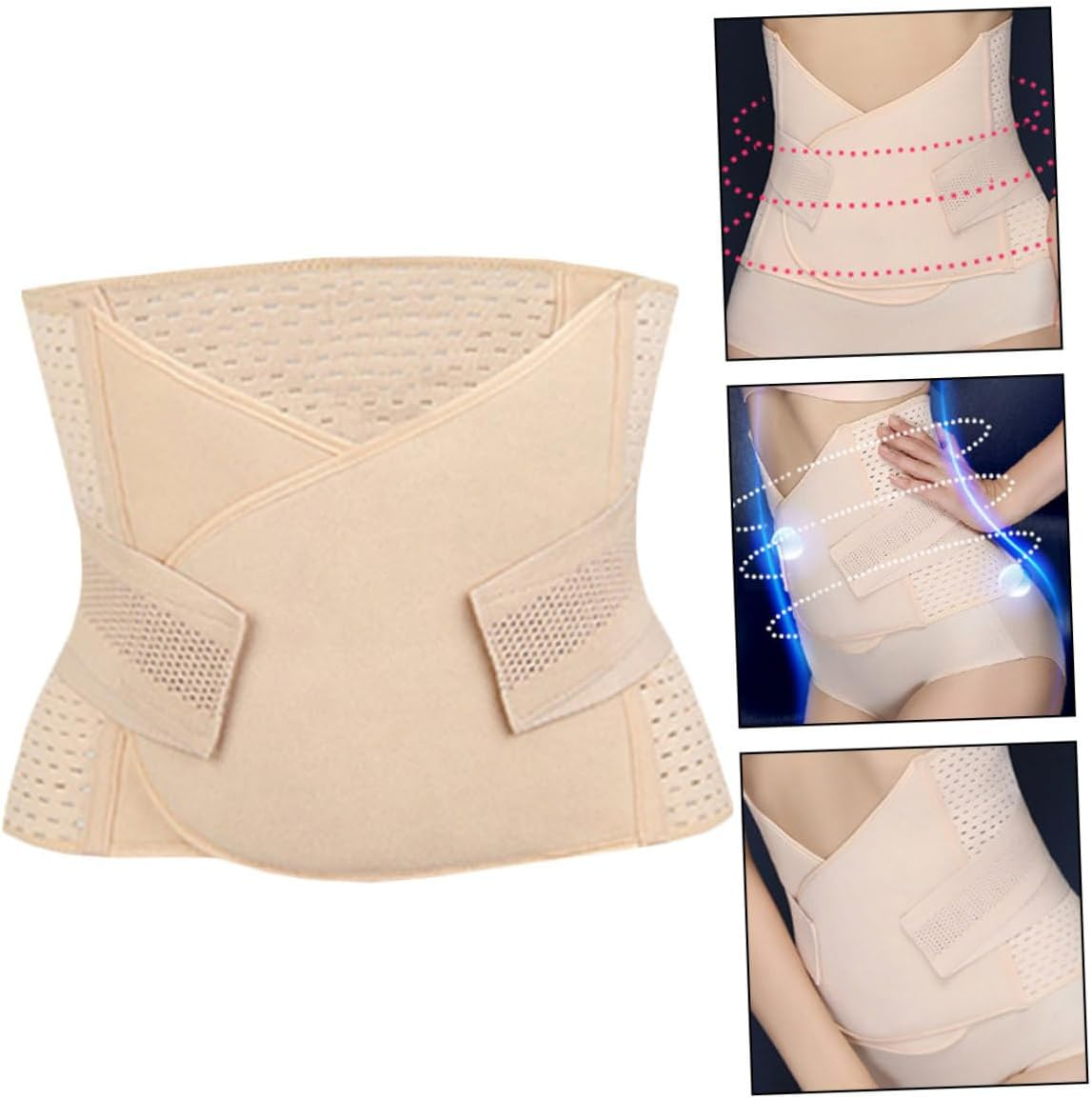 SHERCHPRY Postpartum Belly Band Recovery Wrap Tummy Control Shapewear Breathable Mesh Girdle Support Belt for C Section and Natural Birth Khaki image number 3
