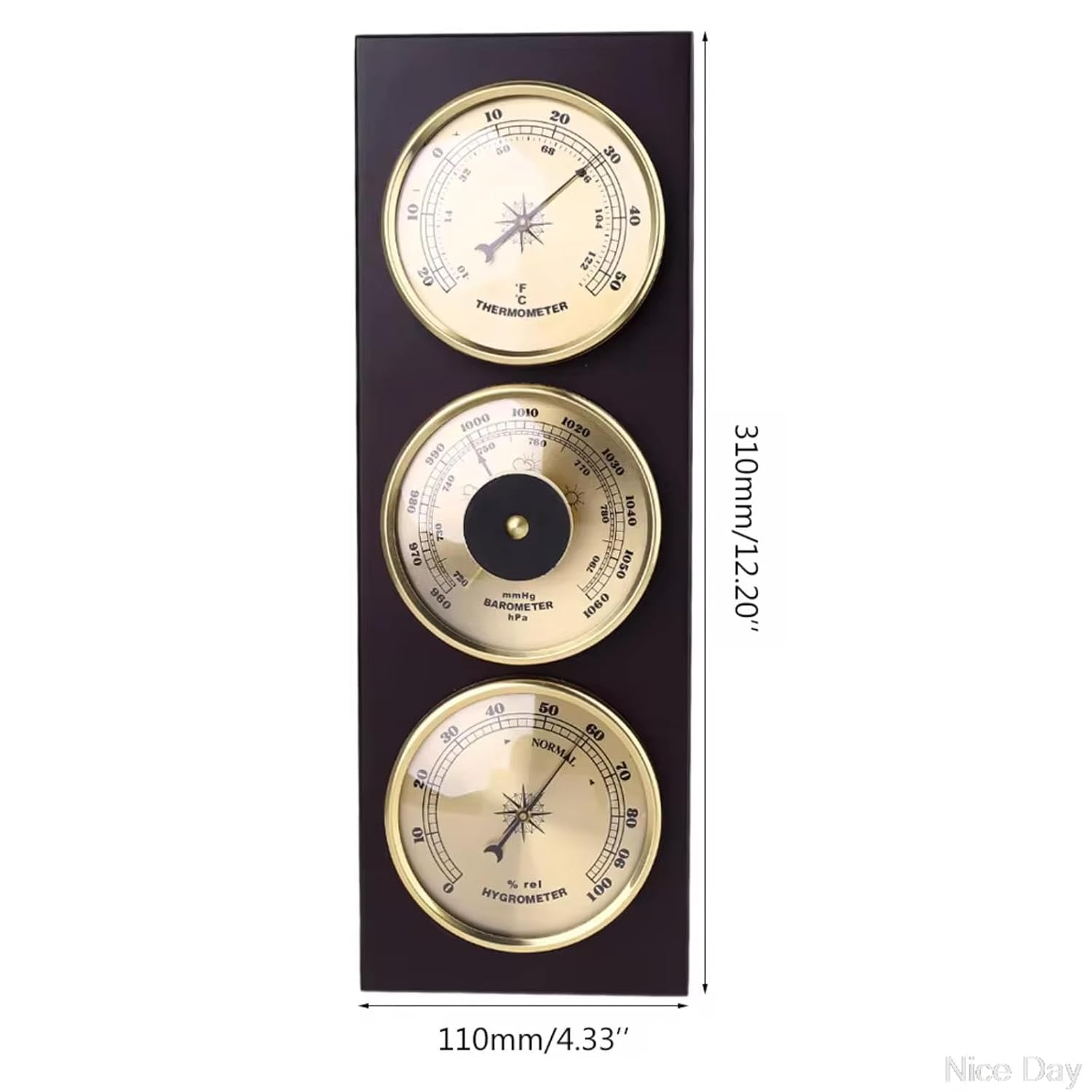 3 in 1 Barometer Thermometer Hygrometer - Indoor Weather Station for Home, Office Wall Decor - Multifunctional Analog Weather Barometer image number 2