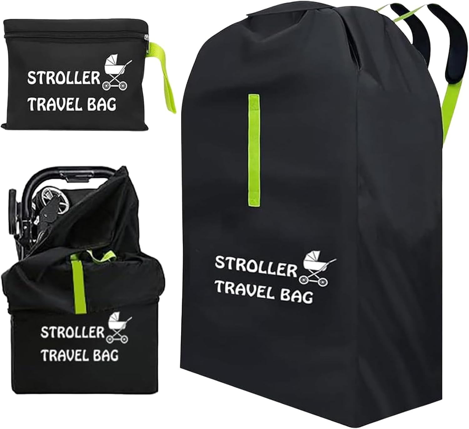 Car Seat Bag for Air Travel &ndash; Durable Padded Baby Carseat Cover for Air Travel, Fits Single/Double/Jogging Strollers &ndash; Gate Check Bag for Easy Tra