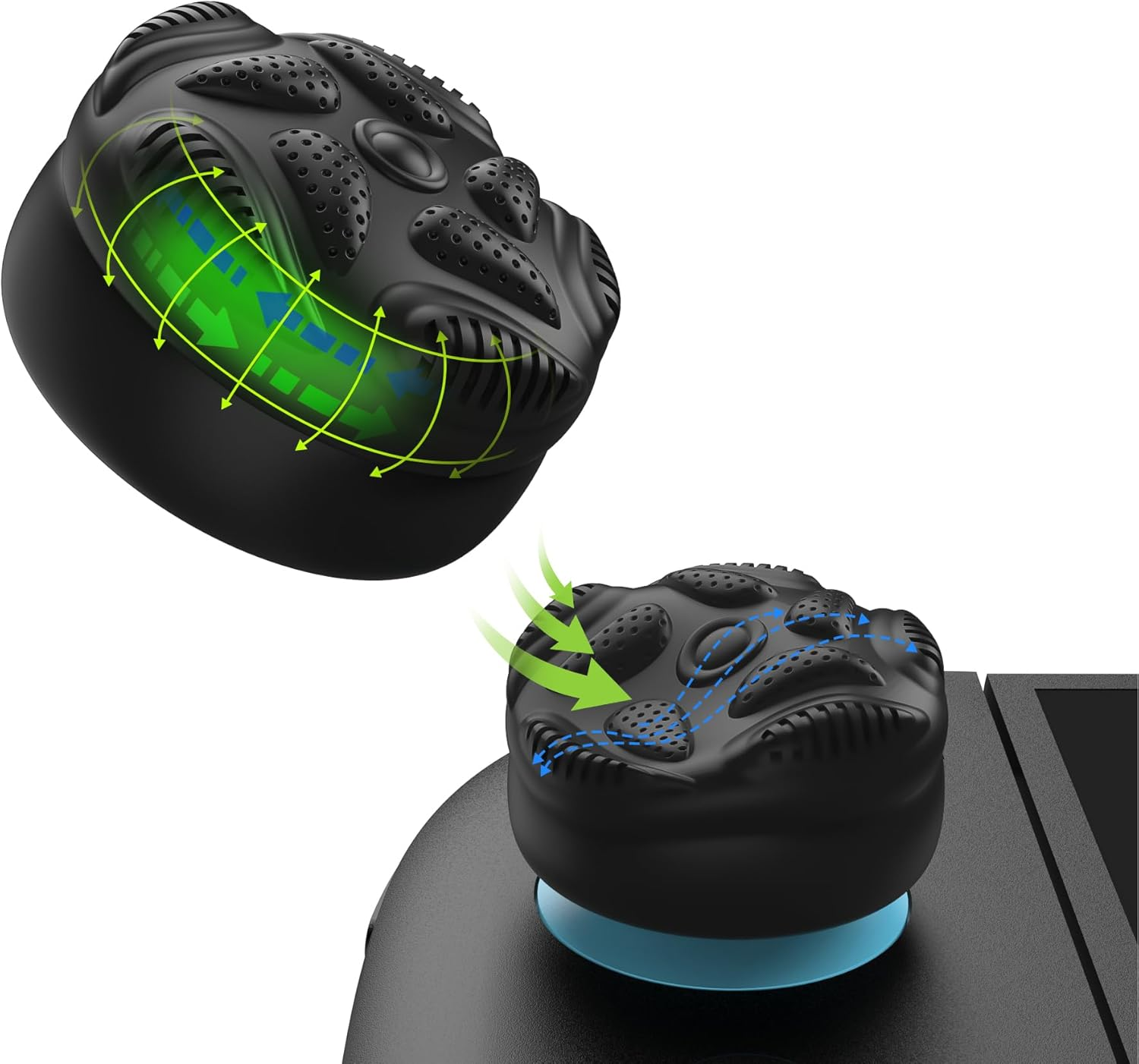 Playvital for Switch 2 Thumbs Cushion Caps Thumb Grips (4-Pack) | Silicone Joystick Grip Cover for Nintendo Switch 2 Joycon, Anti-Slip Raindrop Texture Design - New Hope Gray