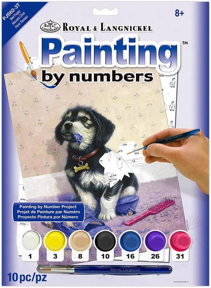 Royal & Langnickel 11 X 15 Inch Bad Puppy Pre-Printed Paint by Number Painting Set