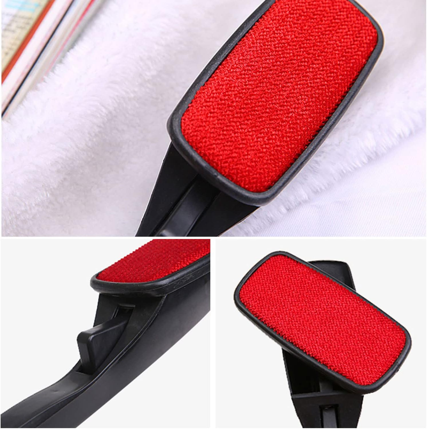 Magic Lint Brush, Fabric and Clothes Cleaner, Pet Hair Remover Clothing, with Pop-Up Multi-Directional Swivel Head 2Pcs (Black Rotary Type) image number 2