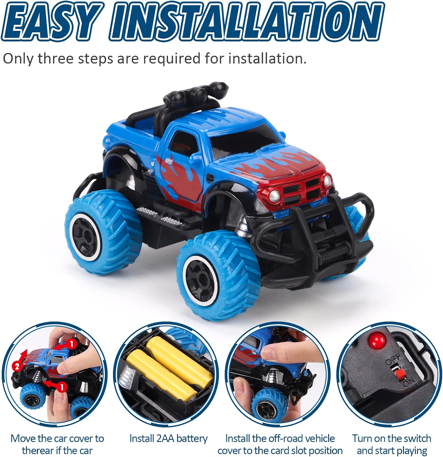REMOKING Remote Control Car Toys for 3-6 Year Old Boys Girls, 1:43 Scale Mini RC Car with Recharged Battery,Toddler Toys Truck Birthday Gifts for Kids Age 3+ image number 4
